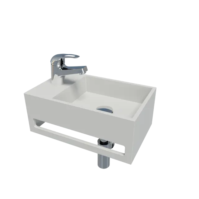 Servant vegghengt TALE V venstre solid surface hvit matt 