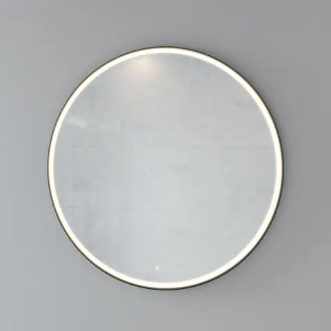 Speil IRIS 100 Ø 100x3,5cm led-lys sort matt