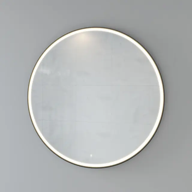 Speil IRIS 60 Ø 60x3,5cm led-lys sort matt 