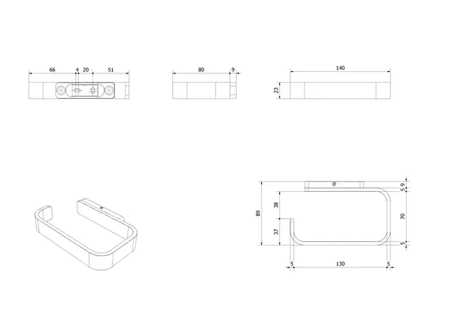 Toalettrullholder SAGA sort matt 