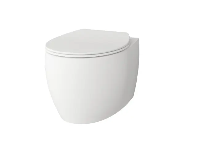 Toalett vegg CIBA slim sete soft close hvit matt 