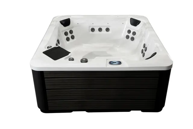 Utendørs massasjebad Vikingbad ISBLINK 200x200cm sterling silver/grå med lokk 