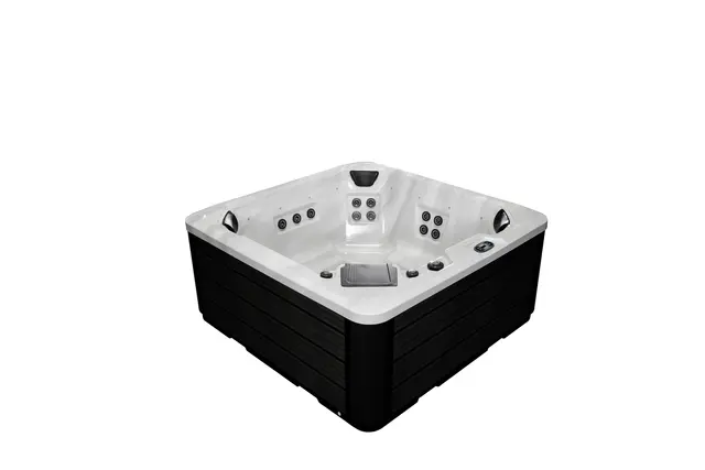 Utendørs massasjebad Vikingbad ISBLINK 200x200cm sterling silver/grå med lokk 