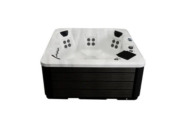 Utendørs massasjebad Vikingbad ISBLINK 200x200cm sterling silver/grå med lokk 