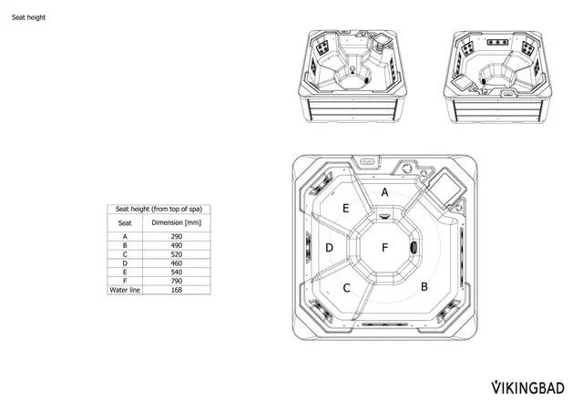 Utendørs massasjebad Vikingbad ISBLINK 200x200cm sterling silver/grå med lokk 