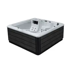 Utendørs massasjebad Vikingbad MORILD 230x230cm sterling silver/grå med lokk