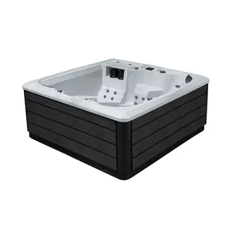 Utendørs massasjebad Vikingbad MORILD 230x230cm sterling silver/grå med lokk