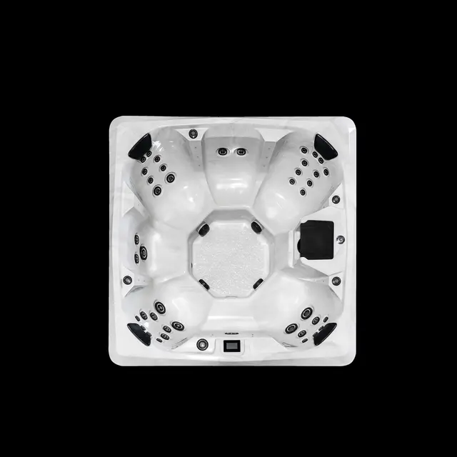 Utendørs massasjebad Vikingbad POLARIS 215x215cm sterling silver/grå med lokk 