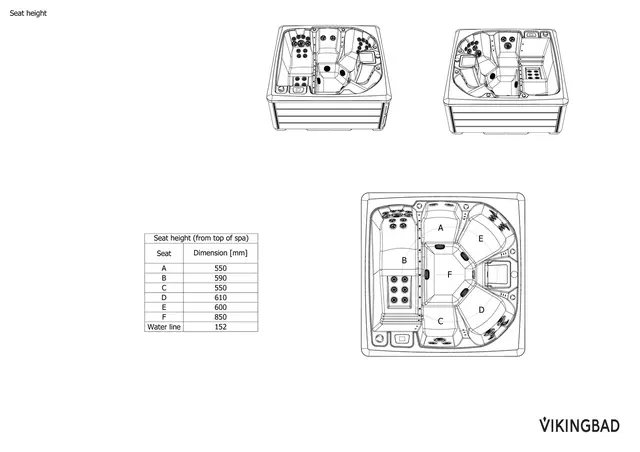 Utendørs massasjebad Vikingbad STELLA 215x215cm sterling silver/grå med lokk 