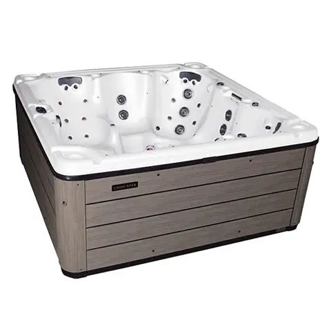 Utendørs massasjebad VikingSpa HERITAGE 233x233cm perlehvit/grå med lokk